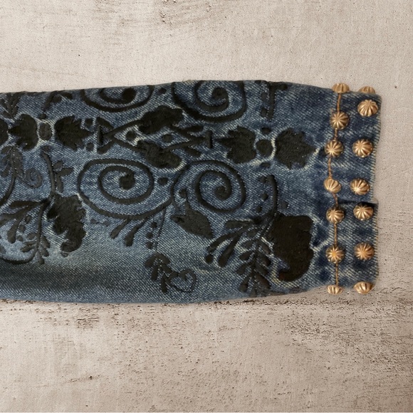 ** Gordon James Vintage Studded Embroidered Velvet Collar Jacket - Picture 10 of 12